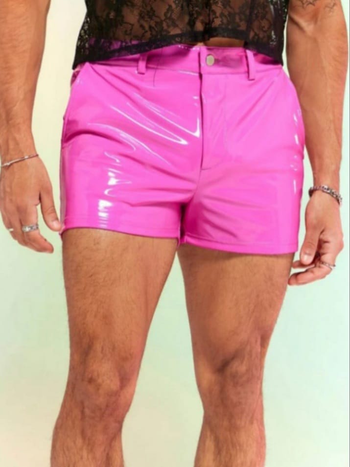 Electric Pink Vinyl Shorts